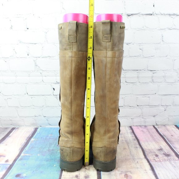 CLARKS Tall Knee-High Leather Boot Side Zip Sz 4.5 - Picture 7 of 9